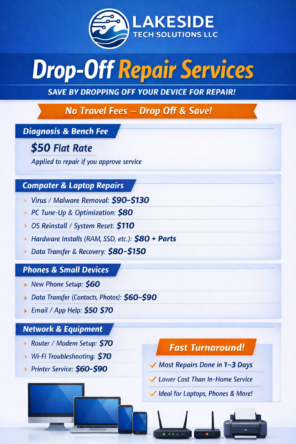 Drop-Off Repair Pricing